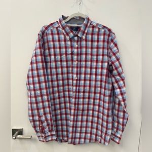 Patterned Long Sleeve Casual Button Down - Size L